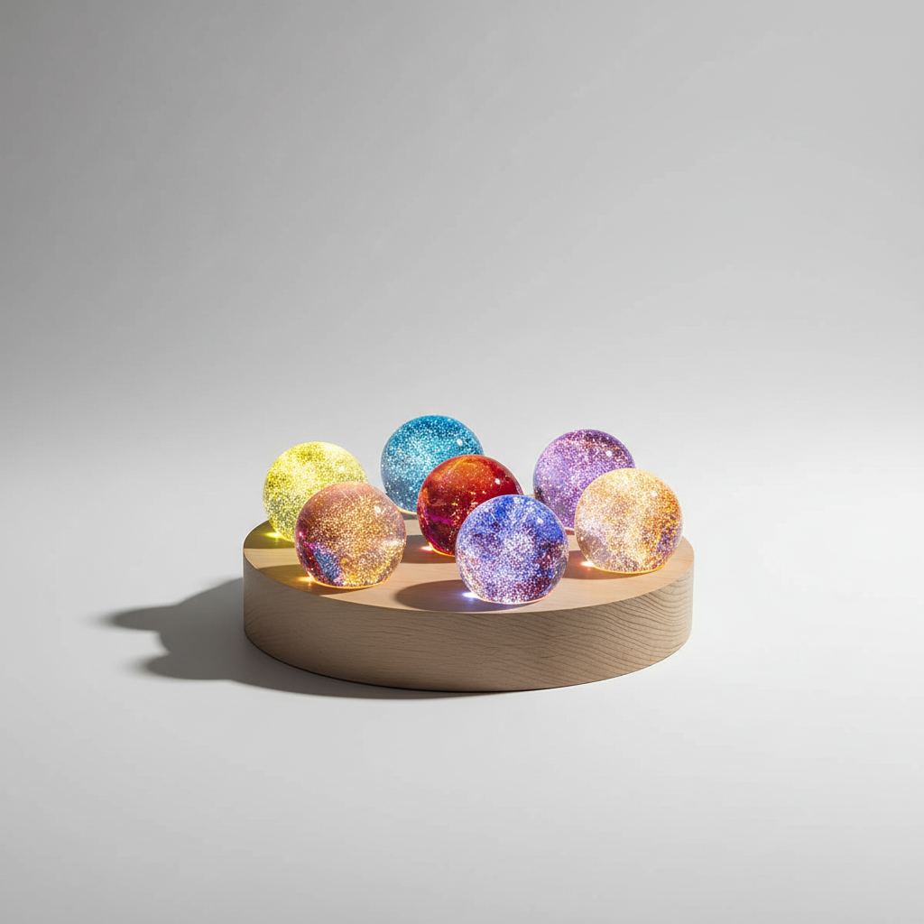 Siebenteilige Kristallkugel Leuchte - Aurasphere