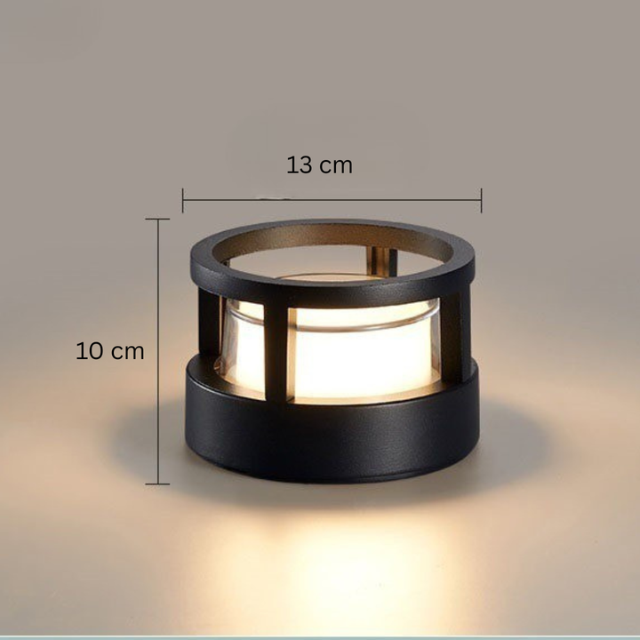 Modèle rond à anneau ouvert avec cotes indiquées : 13 cm de diamètre et 10 cm de hauteur. 13