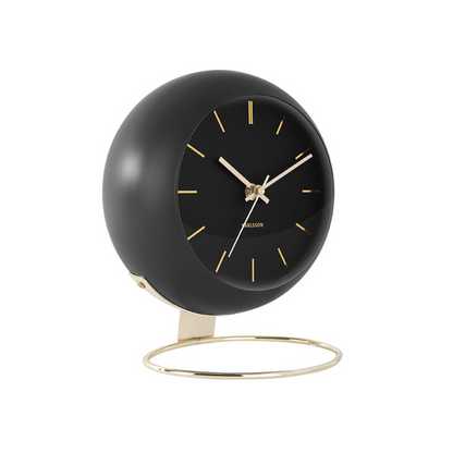 Karlsson I Table Clock Globe - Zwart