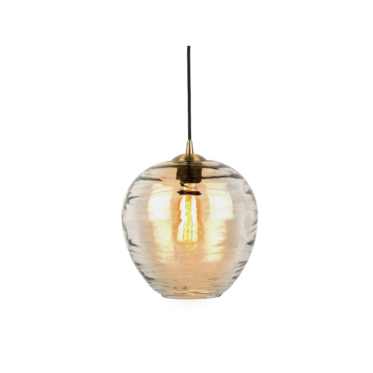 Leitmotiv I Pendant Lamp Glamour Globe - Amber Bruin