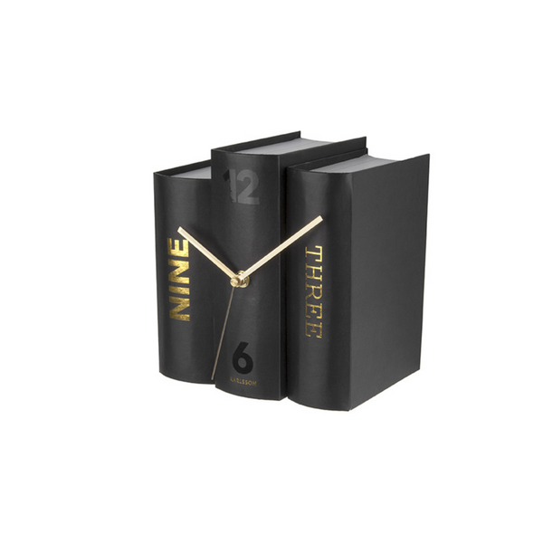 Karlsson I Table Clock Book - Zwart