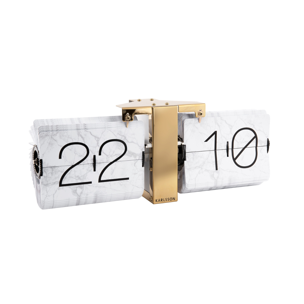 Karlsson Flip Clock No Case - Mat Zwart met Zwarte Standaard Karlsson Flip Clock No Case - Mat Zwart met Zwarte Standaard