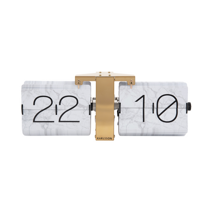 Karlsson - Flip Clock No Case Marble - Wit