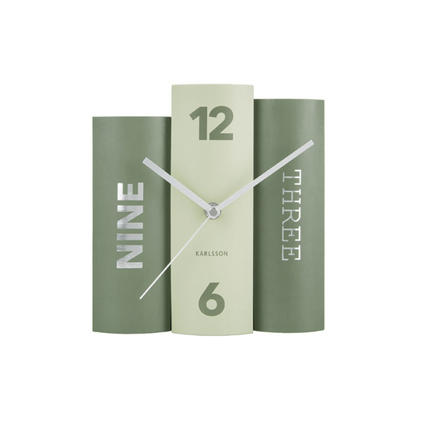 Karlsson I Table Clock Book - Groen