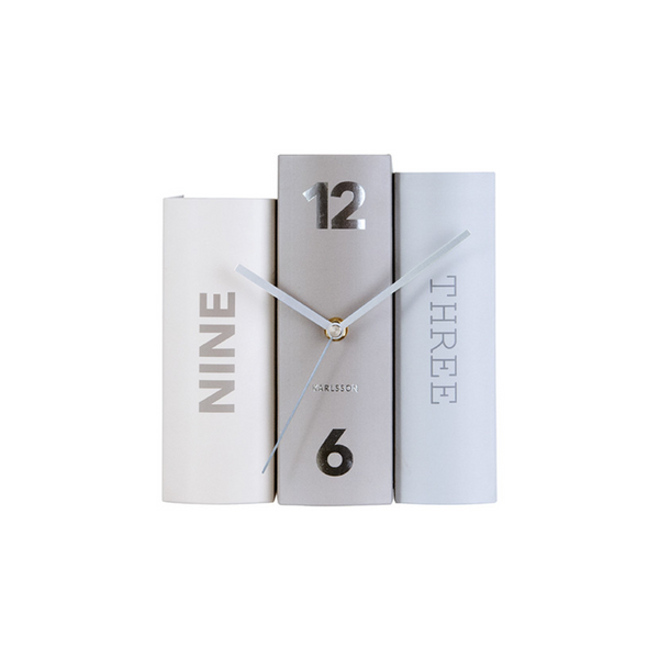 Karlsson I Table Clock Book - Grijs