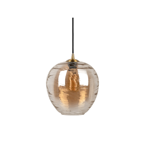 Leitmotiv I Pendant Lamp Glamour Globe - Amber Bruin