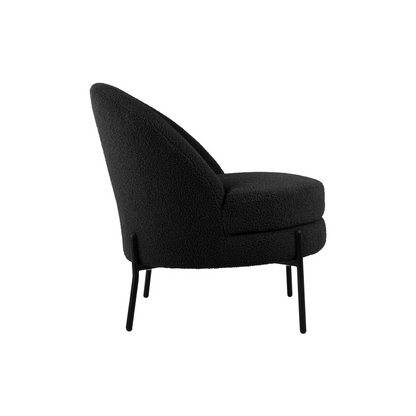 Leitmotiv I Chair Noble Teddy Curl - Zwart