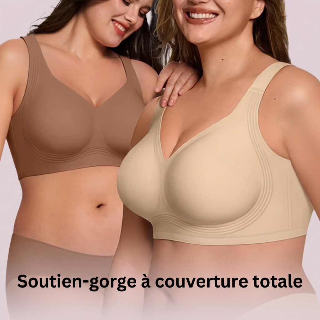 Deux mannequins souriantes portant le soutien-gorge, l'une en brun, l'autre en beige, avec légende en allemand 7