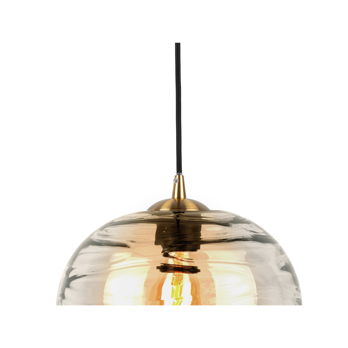 Leitmotiv I Pendant Lamp Glamour Globe - Amber Bruin