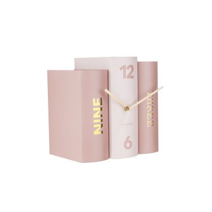 Karlsson I Table Clock Book - Roze