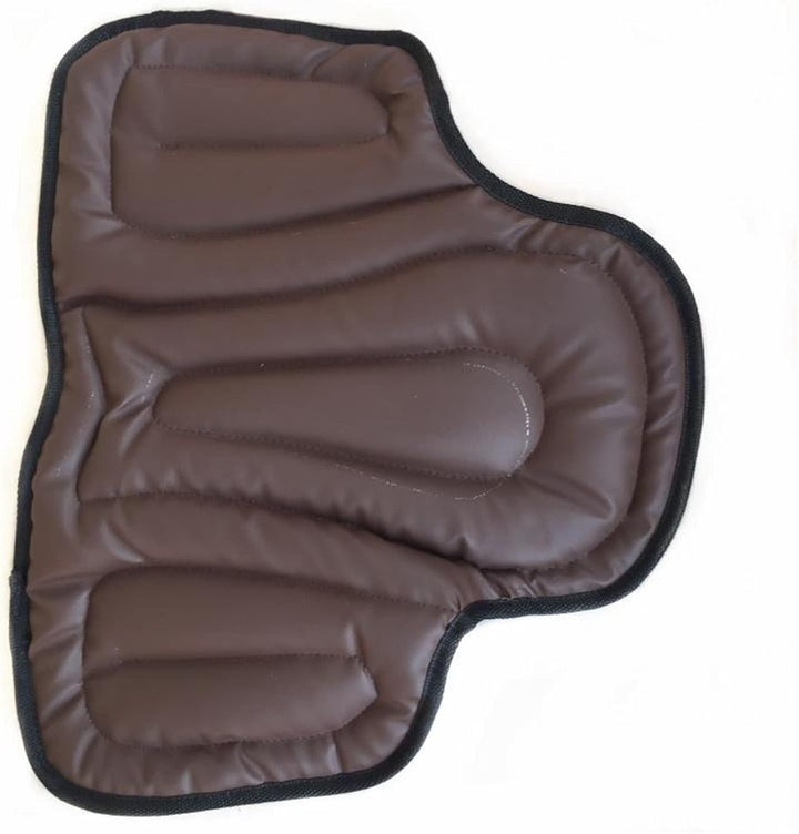Coussin brun foncé à compartiments matelassés, présenté à plat sur fond blanc 9