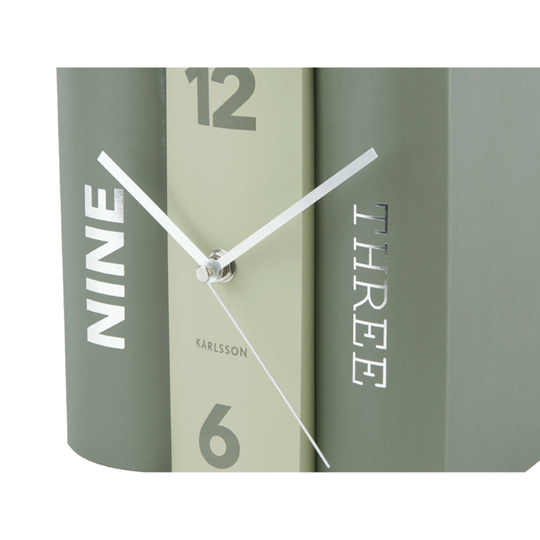 Karlsson I Table Clock Book - Groen