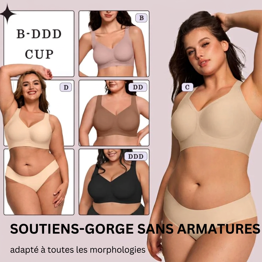 Collage de mannequins aux silhouettes variées portant le soutien-gorge sans fil du bonnet B au DDD 14