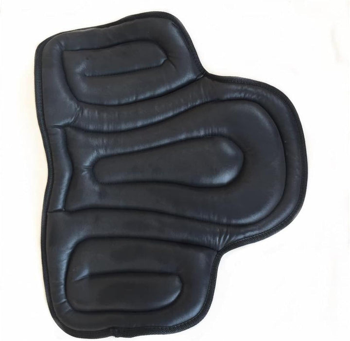Coussin noir à compartiments matelassés et bordure noire, présenté à plat sur fond blanc 11