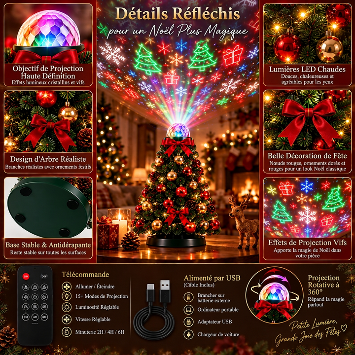 Projecteur lumineux de Noël LED avec plus de 15 motifs de fêtes et télécommande