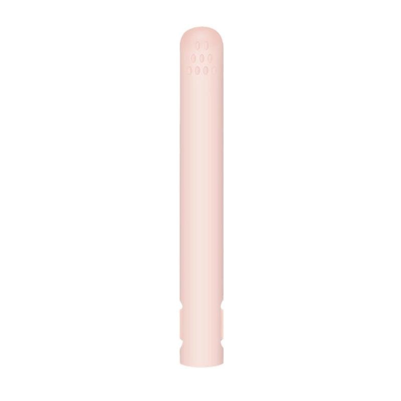 Lisseur rose clair fermé, présenté debout sur fond blanc, avec ses petites perforations en haut. 14