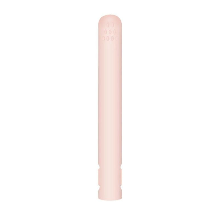 Lisseur rose clair fermé, présenté debout sur fond blanc, avec ses petites perforations en haut. 14