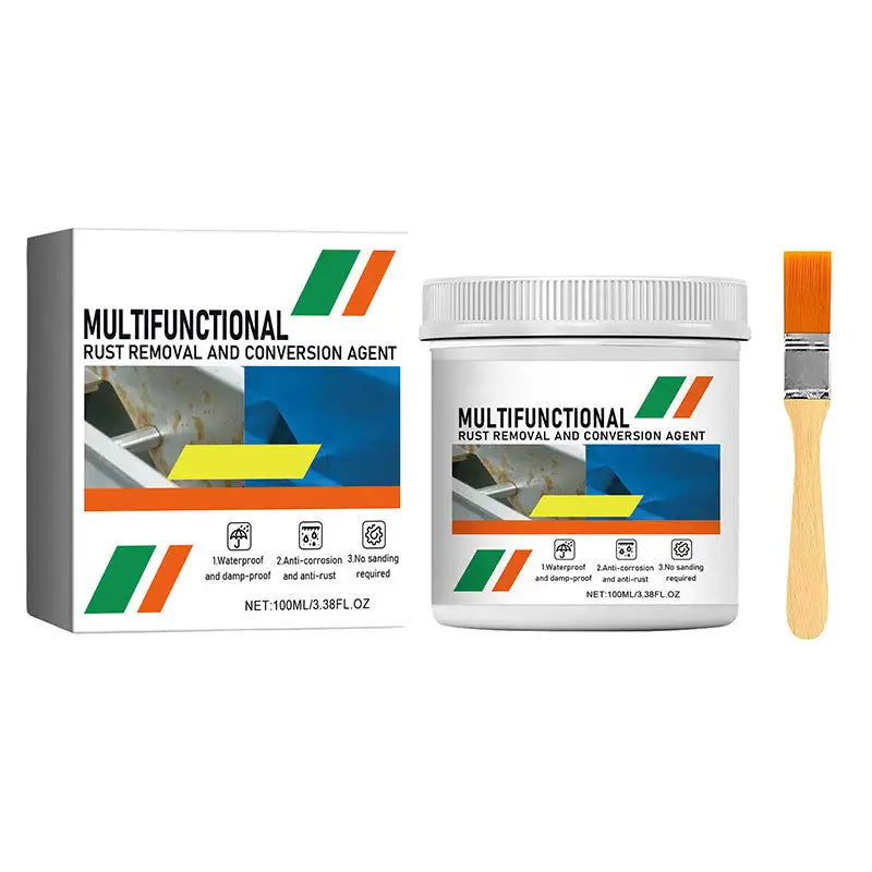 Coffret, pot blanc et pinceau à poils orange et manche en bois, version dont l'aperçu montre une surface bleue. 7