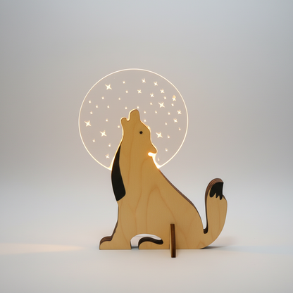 Acryl Holz LED Lampe - Glowfauna