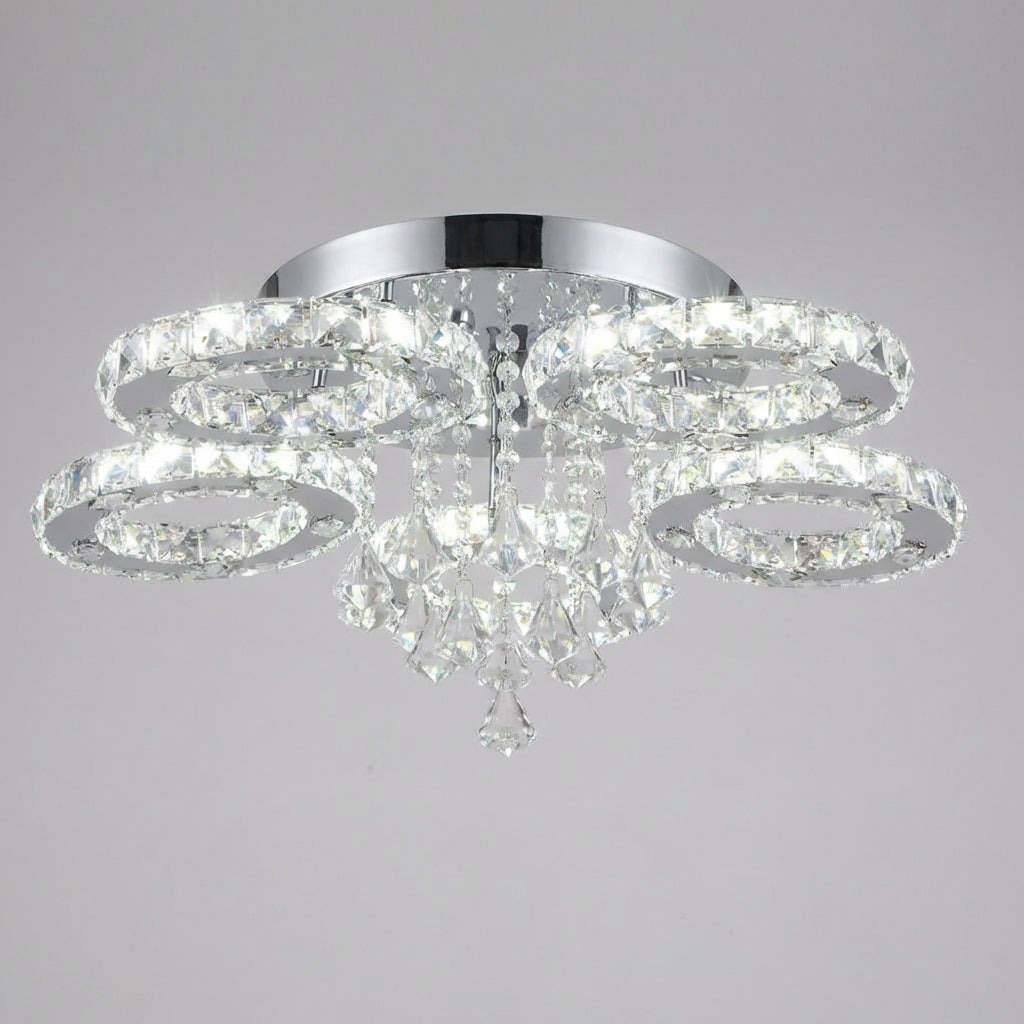 Ceiling Mounted Crystal Chandelier -  Aurellin