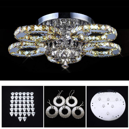 Ceiling Mounted Crystal Chandelier -  Aurellin