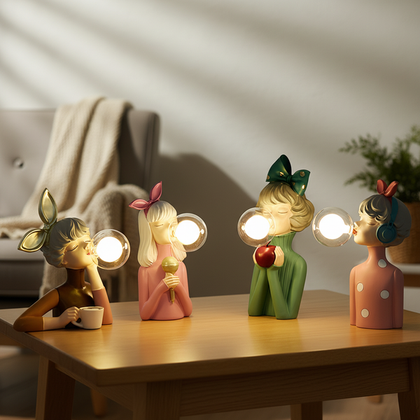 Decoratieve lamp met glazen kap - CozyMuse