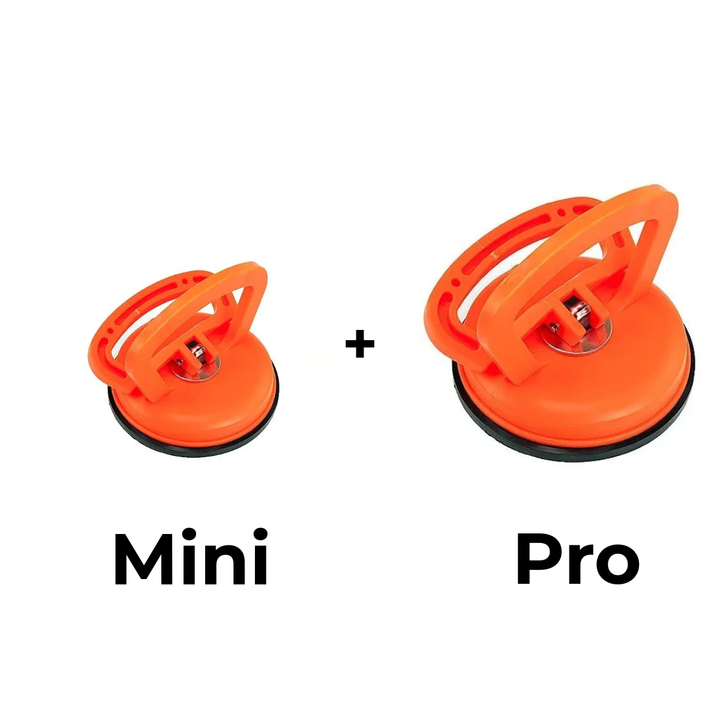 Duo de ventouses orange, petit et grand modèle, présentés côte à côte sur fond blanc. 8