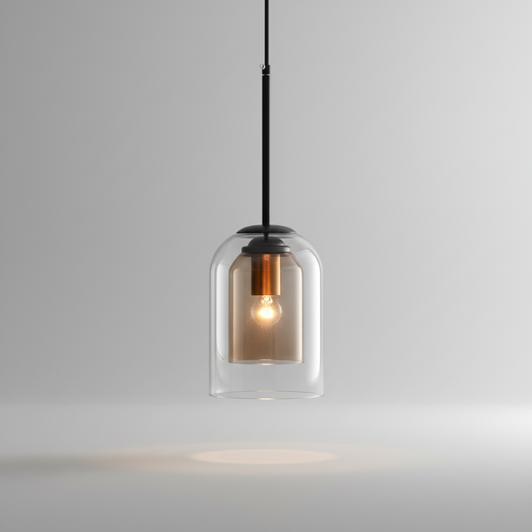 Dubbelwandige glazen hanger lamp - SmokeBeam