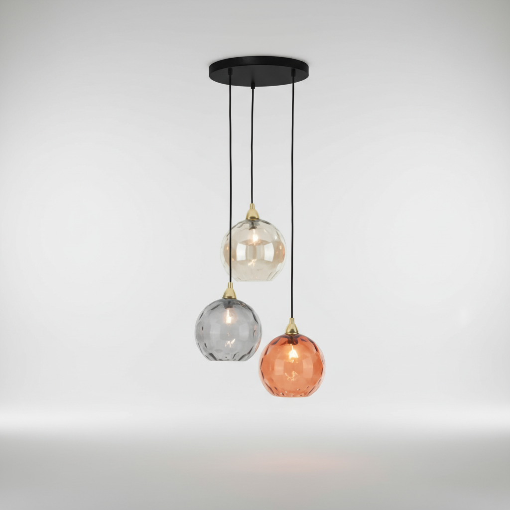 Dreiflammige Clusterleuchte - GlassGleam