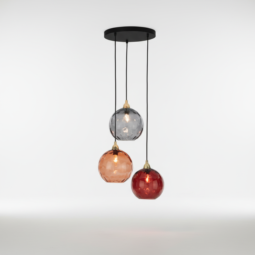 Dreiflammige Clusterleuchte - GlassGleam