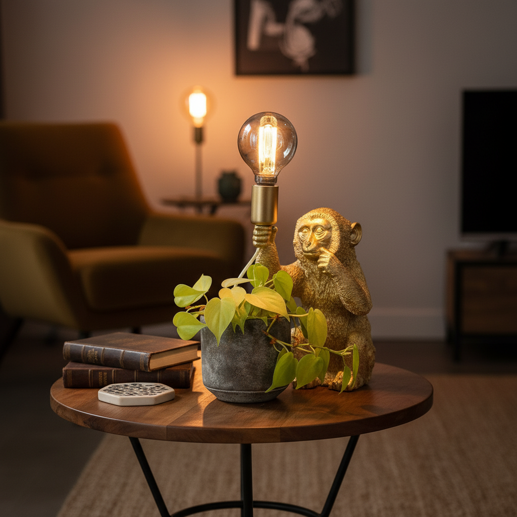 Goldfarbene Dekorative Tischlampe - Luximonk