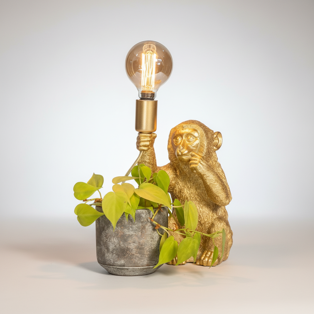 Goldfarbene Dekorative Tischlampe - Luximonk