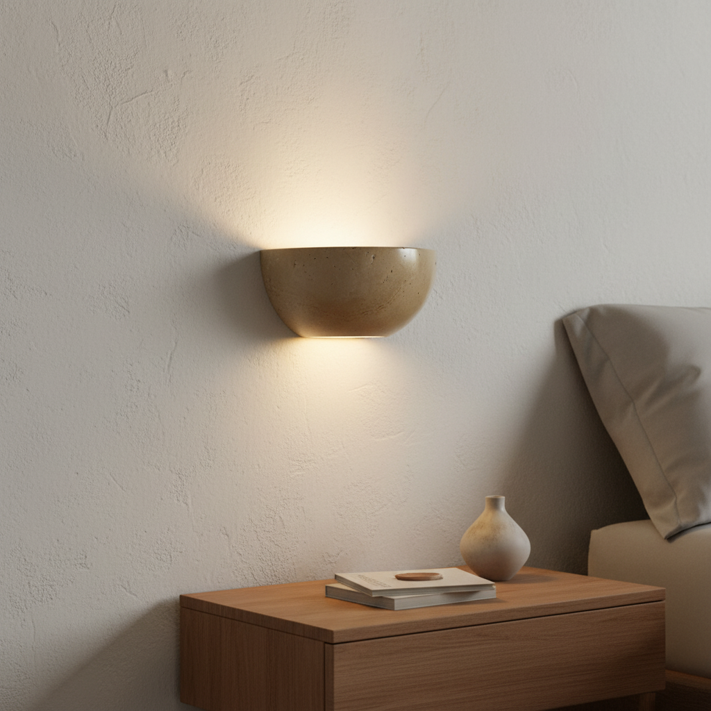 Halbrunde Steinwandleuchte - WabiShine