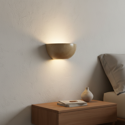 Halbrunde Steinwandleuchte - WabiShine