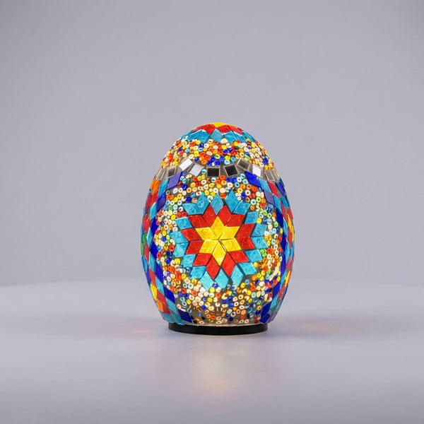 Handgemaakte mozaïek-eierlamp - Auregglow