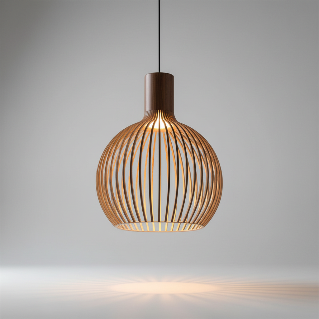 Handgefertigte Holz Hängelampe - Rusticore