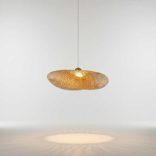 Handgeweven Rattan Hanglamp - WovenGlow
