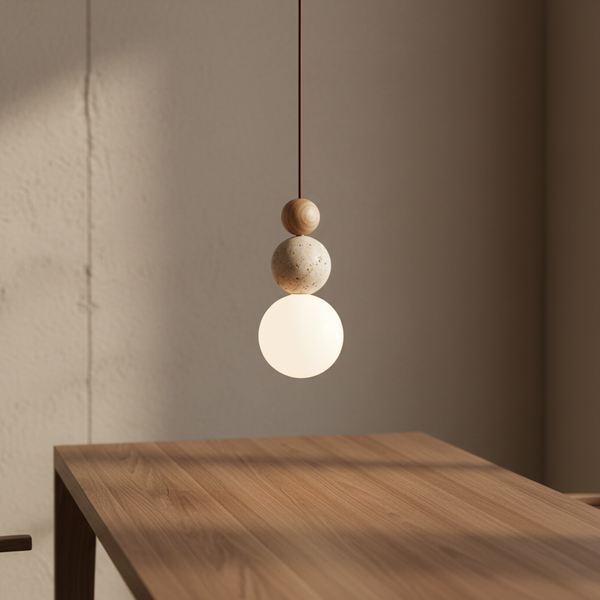 Hanglamp Travertin Hout - WoodSphere