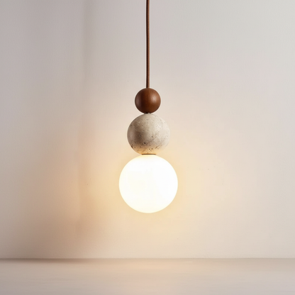 Hängelampe Travertin Holz - WoodSphere