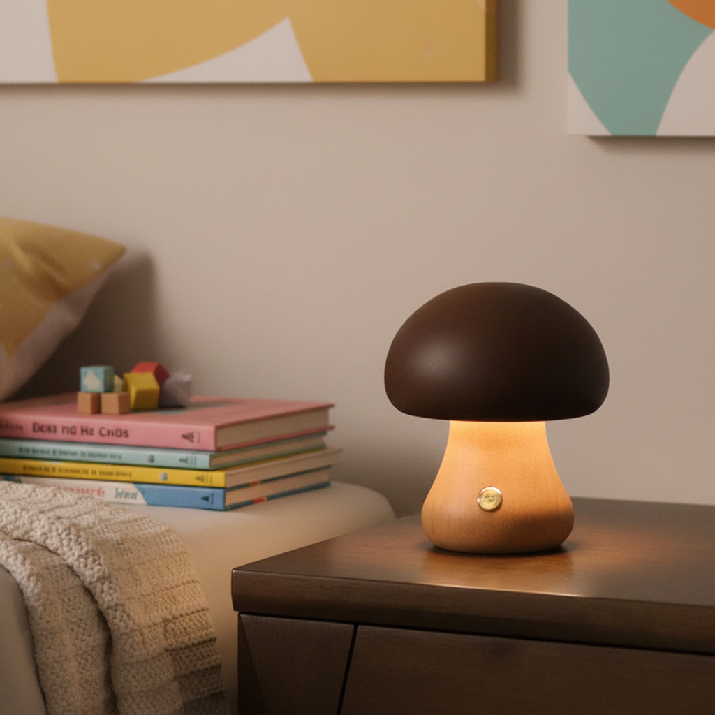 Hölzernes Pilznachtlicht - GlowMush