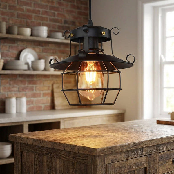 Industriële plafondhanglamp - Rustelle