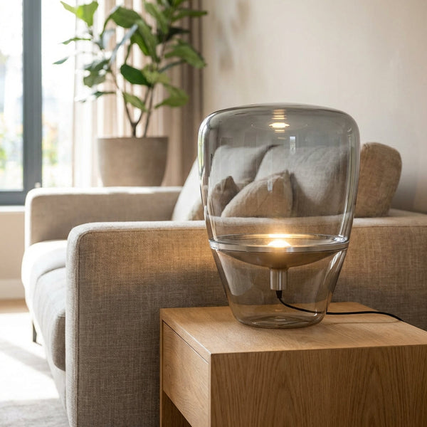 Minimalistische glazen tafellamp – Nordella
