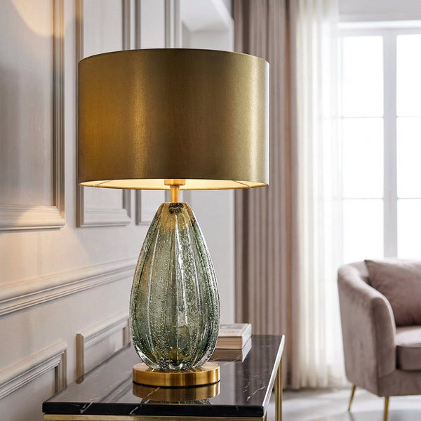 Moderne tafellamp met glazen voet - Luminarex