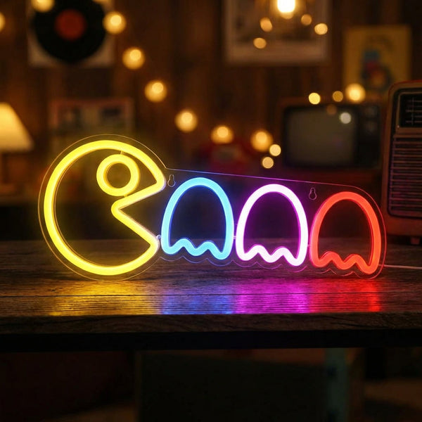Speels neonschild met geesten - Phantomix