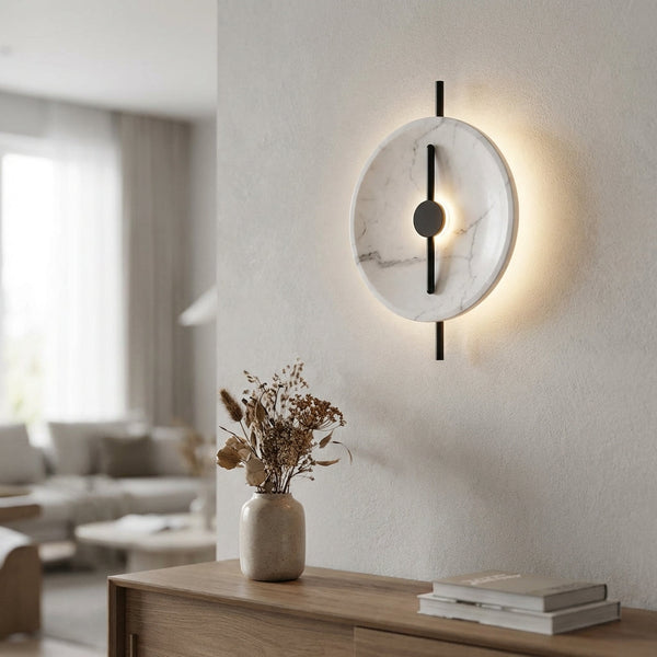 Ronde wandlamp met marmer-effect - Marbelleo