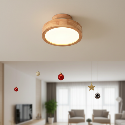 Runde Deckenleuchte Aus Holz -  ScandiWarm