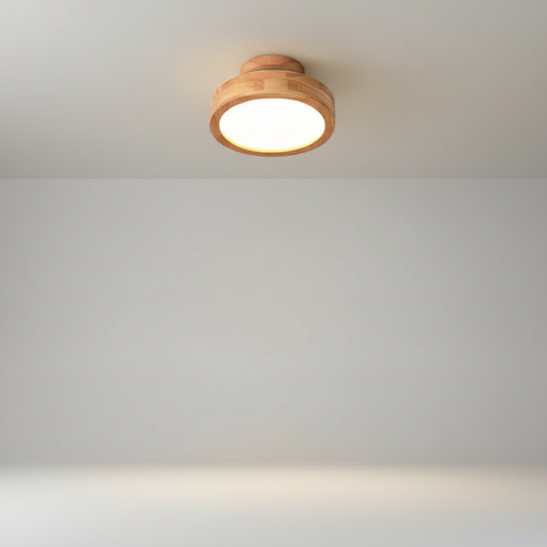 Ronde plafondlamp van hout - ScandiWarm