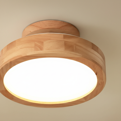 Runde Deckenleuchte Aus Holz -  ScandiWarm