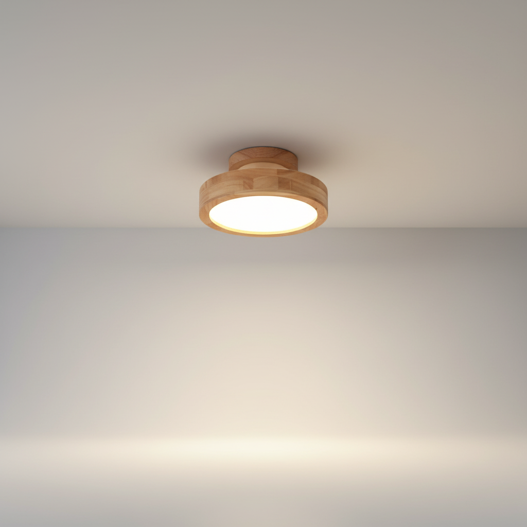 Runde Deckenleuchte Aus Holz -  ScandiWarm