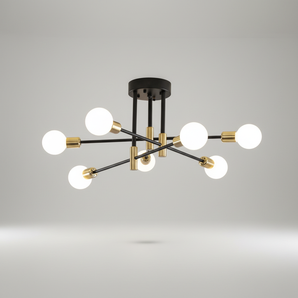 Zwart Gouden Kroonluchter Ontwerp - NoctiGold